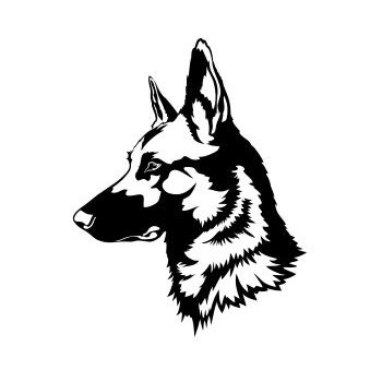 350x350 German Shepherd Head