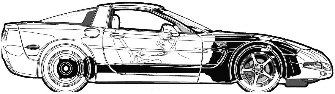 1128x316 Gtr Drawing Corvette For Free Download