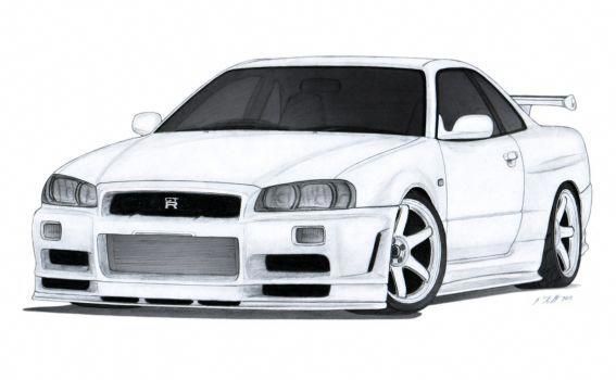 567x350 Nissan Skyline Gt R Drawing