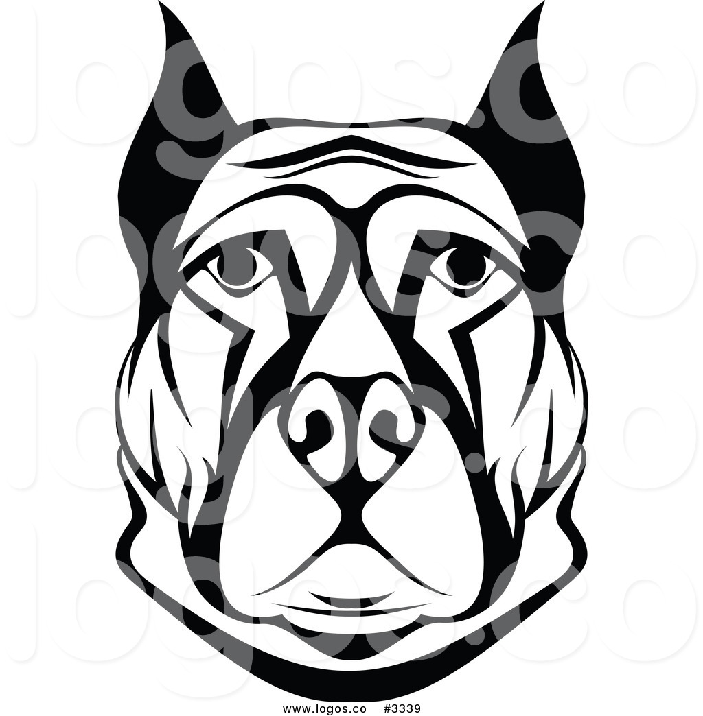 1024x1044 Royalty Free Vector Of A Black And White Dog Face Logo