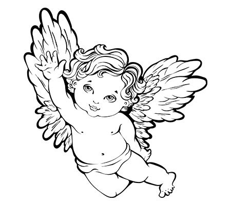 450x400 Angel Tattoos For Women Lineart Angels Baby Angel Tattoo