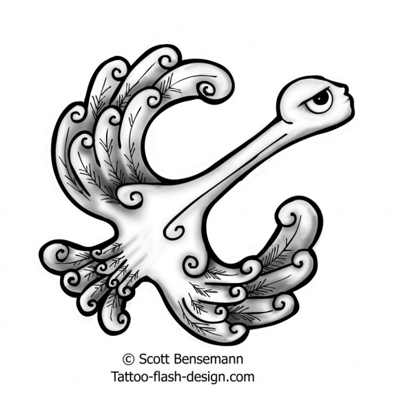 579x600 Guardian Angel Tattoo Design