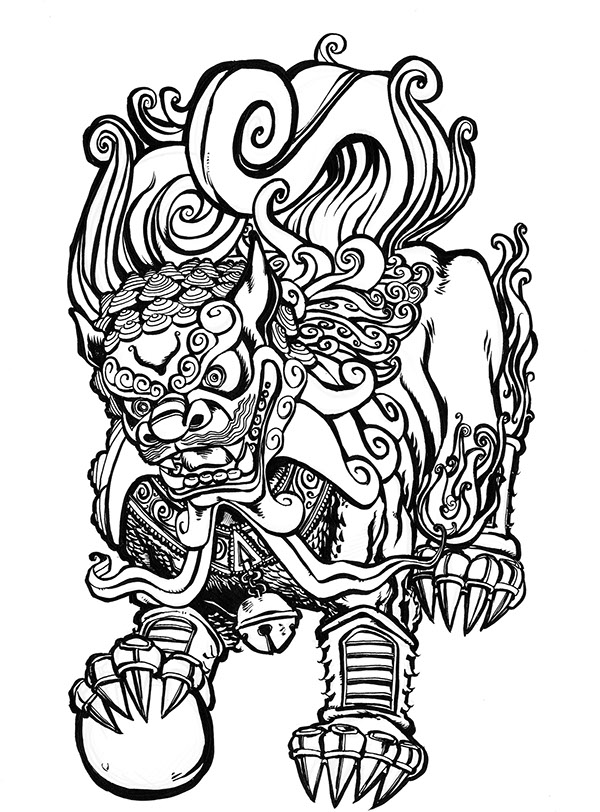 600x812 Guardian Lion Tattoo Commission On Wacom Gallery