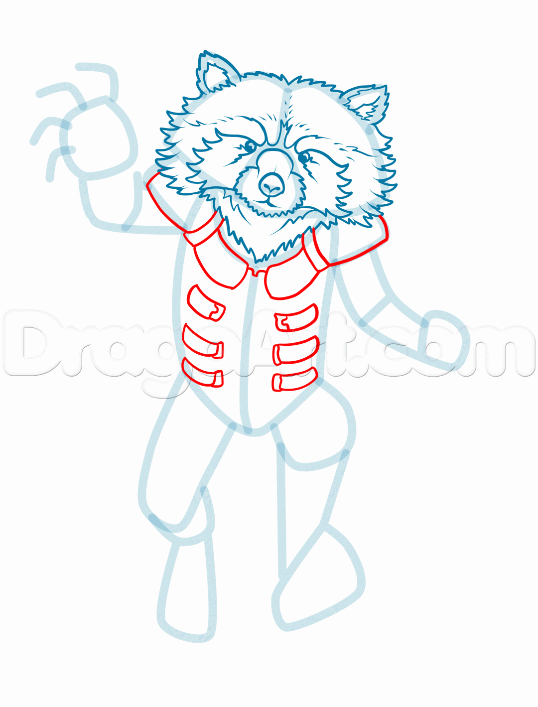 1080x1419 How To Draw Rocket Raccoon, Guardians Of The Galaxy, Step
