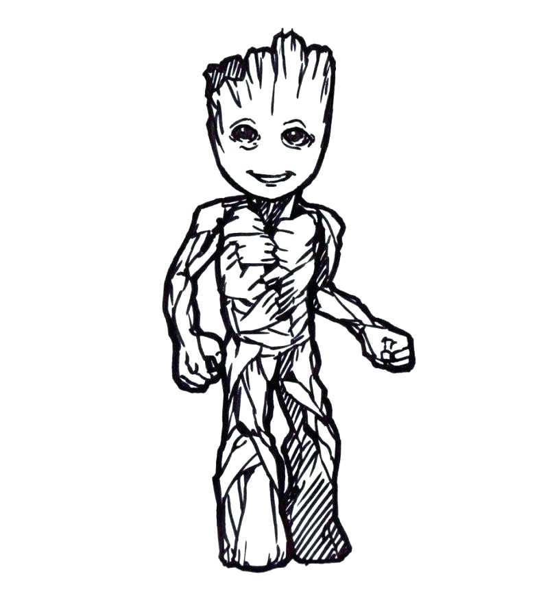 789x870 Baby Groot Coloring
