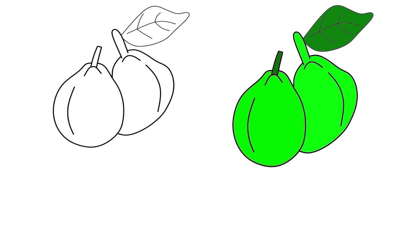 1280x720 how to draw guava drawing for kids