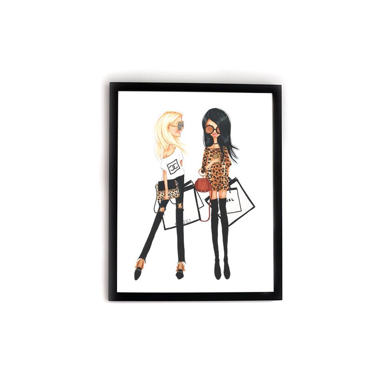 794x794 Leopard Besties Gucci Chanel Fashion Illustration Print Etsy