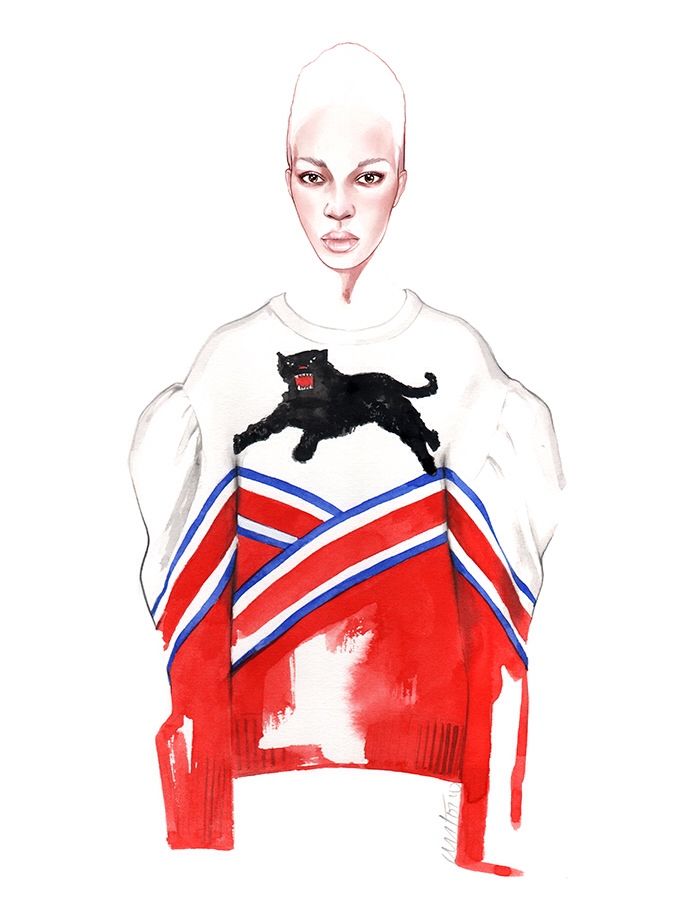 696x916 gucci fw fashion illustration