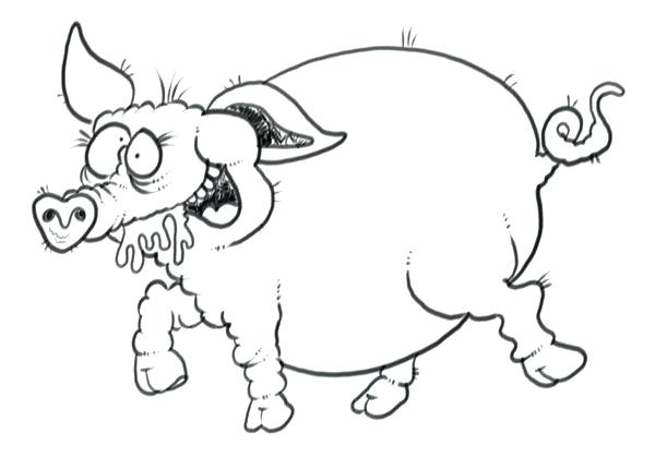 600x430 How To Draw A Pig Cartoon Pig Drawing Sketching Vector Draw