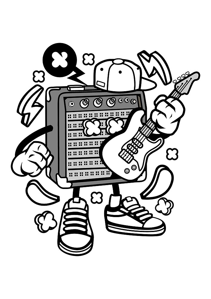 707x1000 Guitar And Cartoon Kid