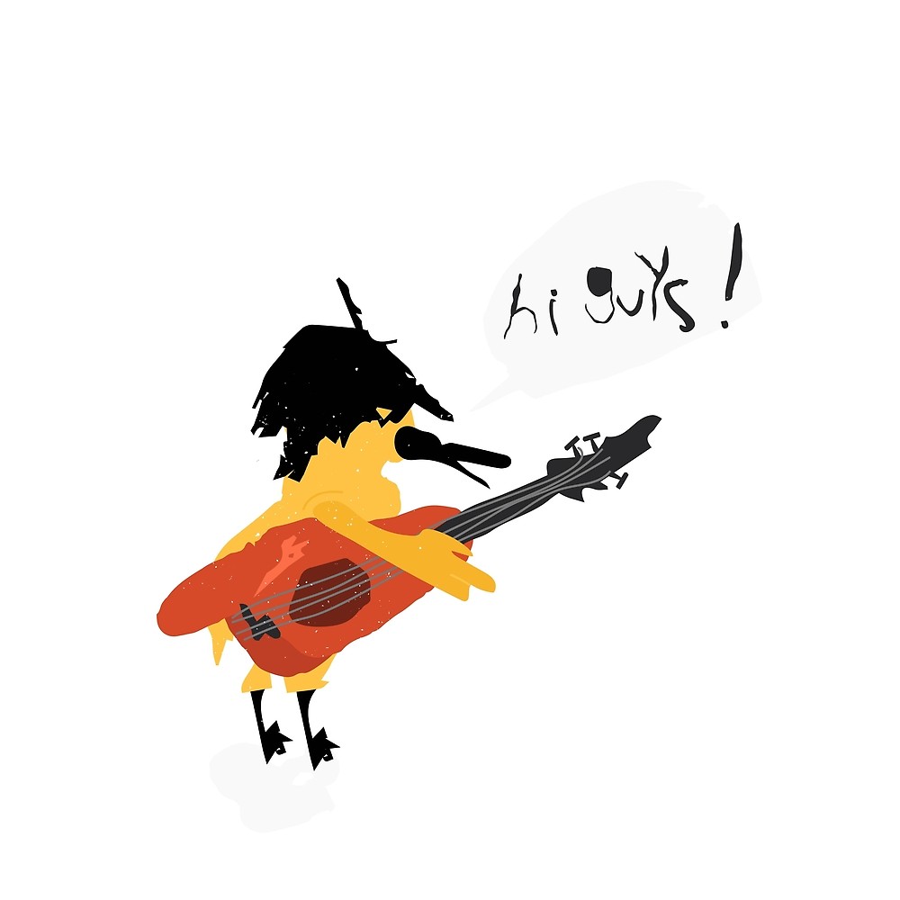 1000x1000 Music Cartoon Bird With Guitar
