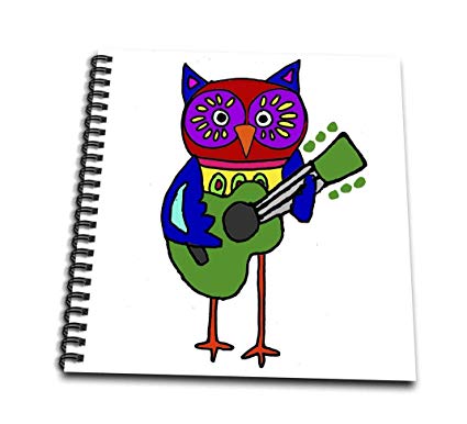425x386 Amusing Cute Owl Playing Guitar Cartoon Drawing Book, X