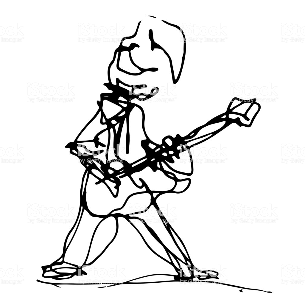 1024x1024 Collection Of 'guitar Player Drawing' Download More Than