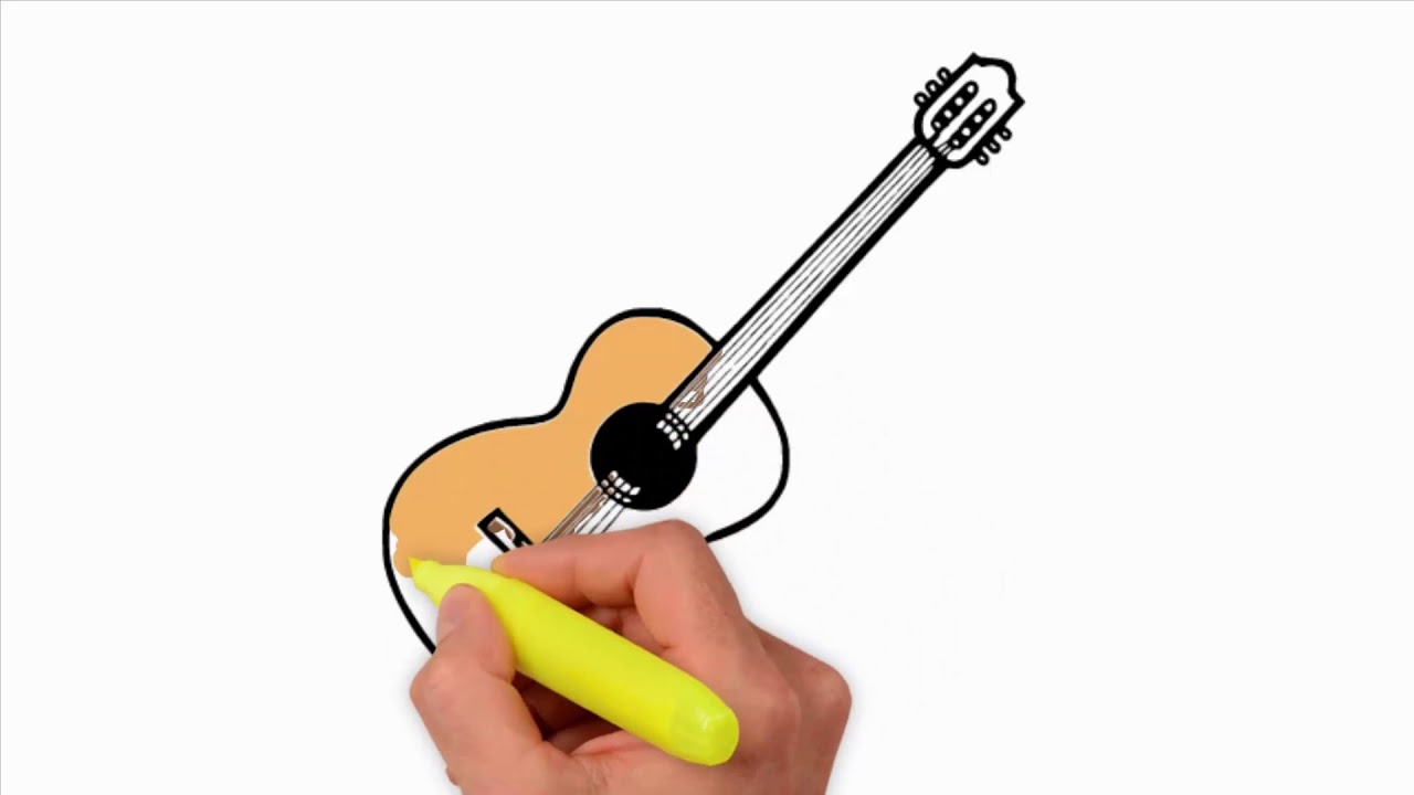1280x720 Coloring Pages How To Draw A Realistic Guitar