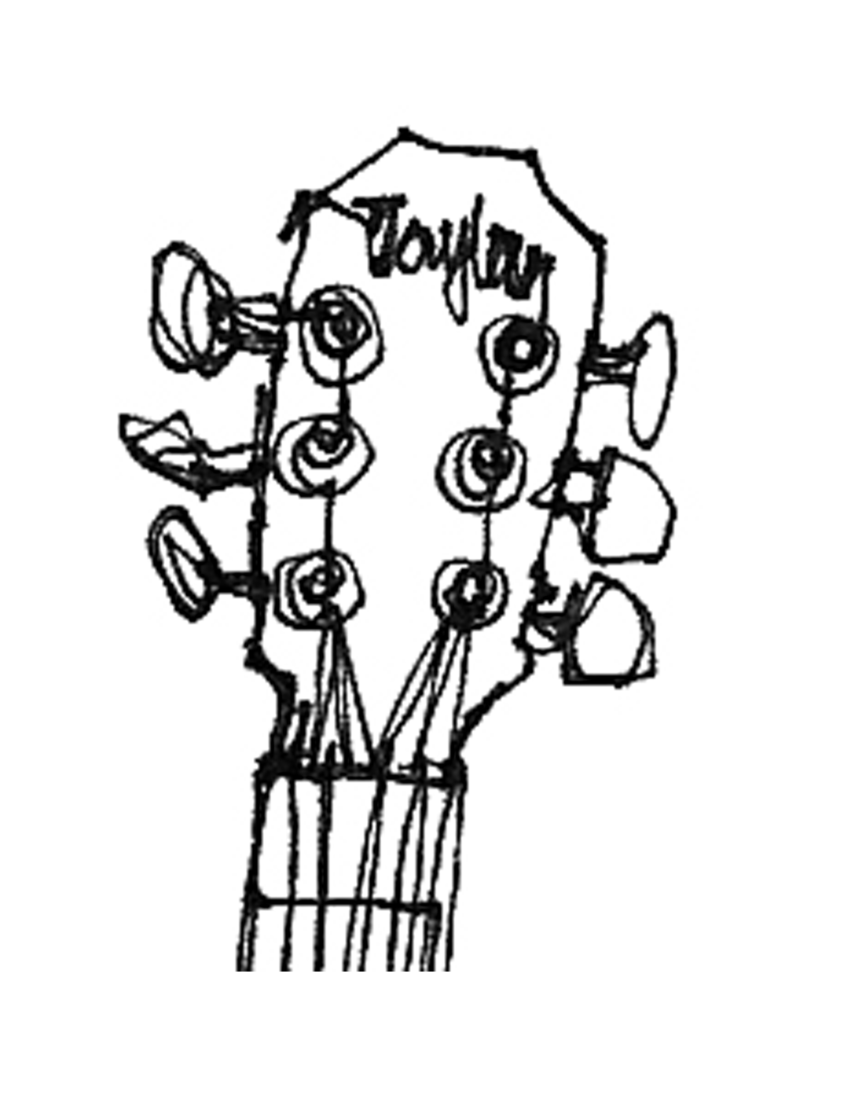 1700x2200 Guitar Drawing Outline