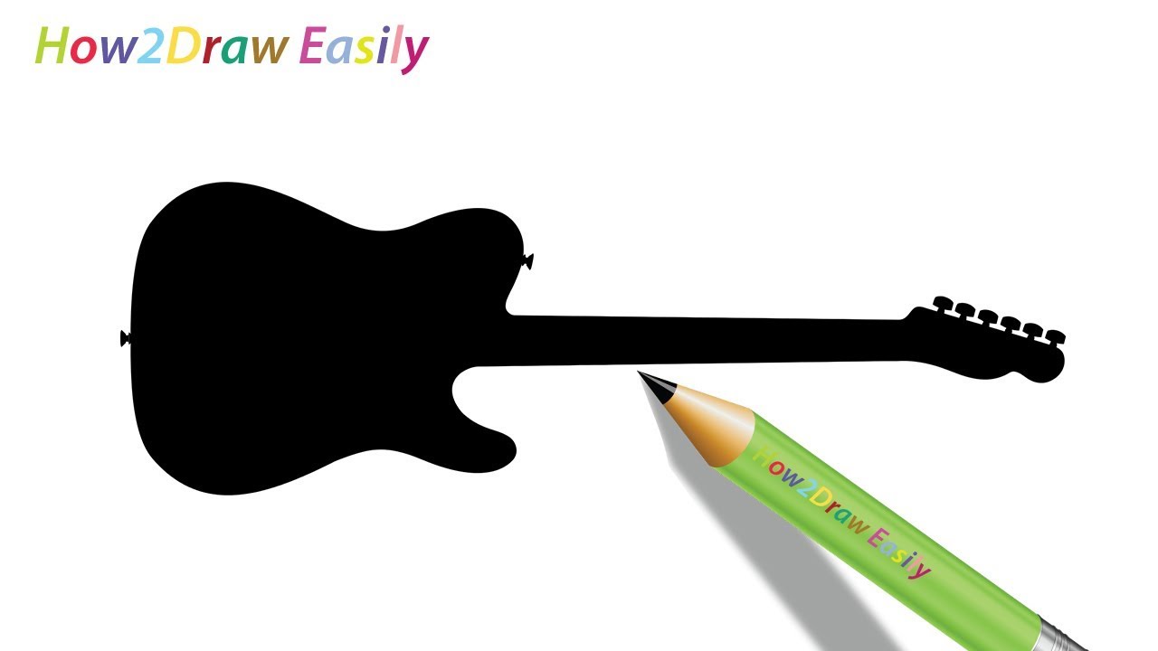 1280x720 How To Draw A Guitar Back Silhouette Easy Step