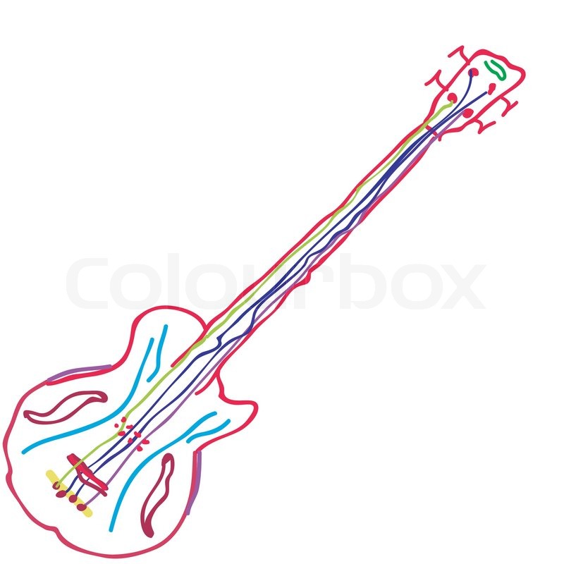 800x800 Childlike Guitar Drawing Stock Vector Colourbox