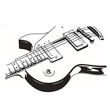 425x425 Large Guitar Music Instrument Wall Sticker Decal For Home