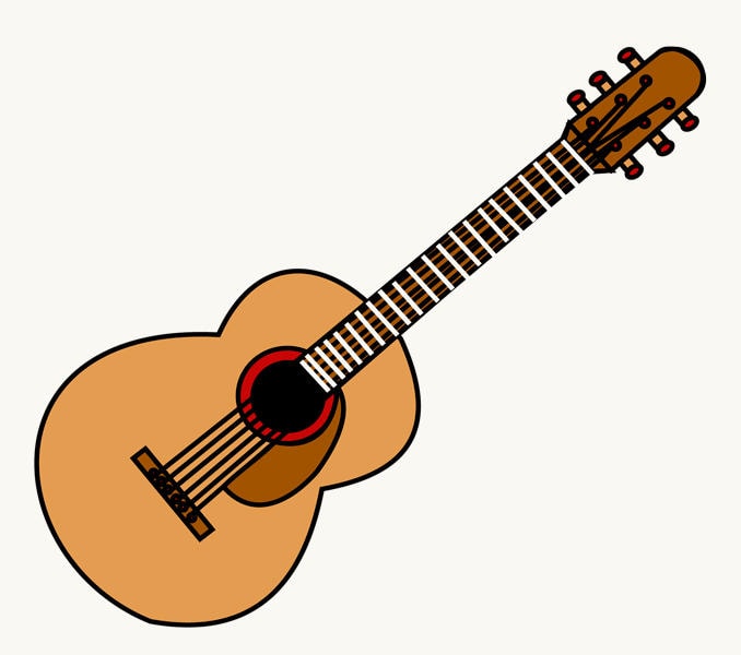 678x600 How To Draw A Guitar In A Few Easy Steps Easy Drawing Guides