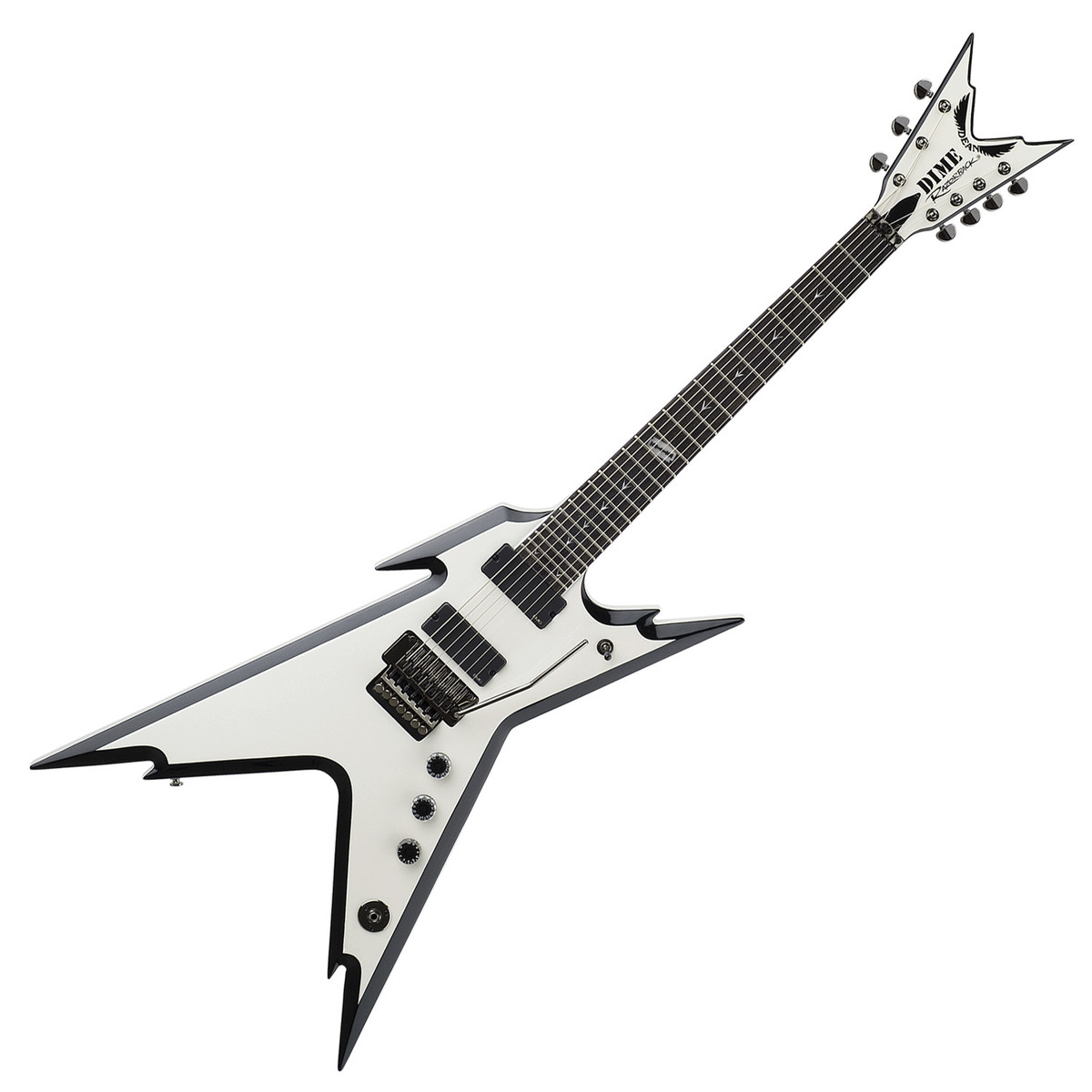 1200x1200 disc dean razorback string electric guitar, metallic white