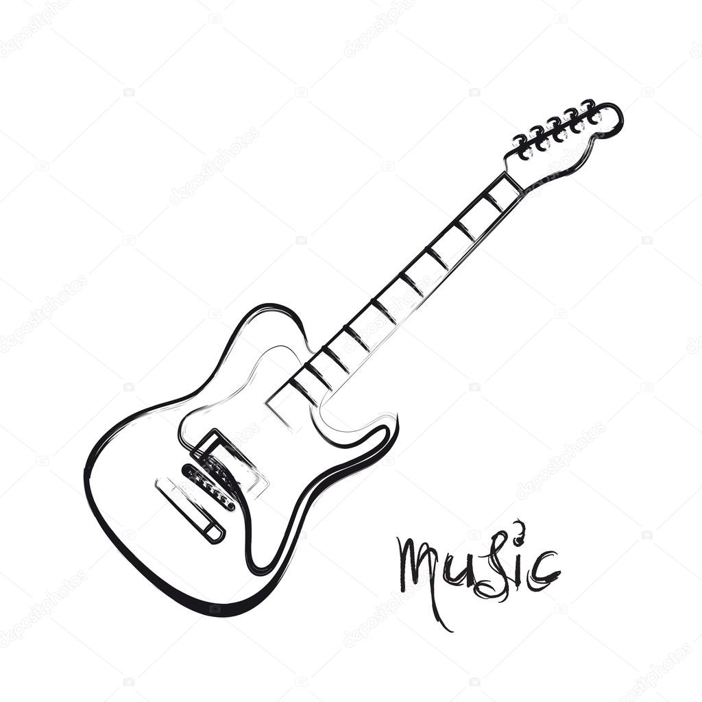 1024x1024 Guitar Drawing Love For Free Download