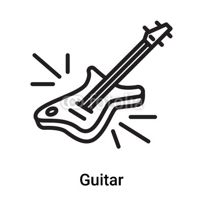 400x400 Guitar Icon Vector Isolated On White Background, Guitar Sign