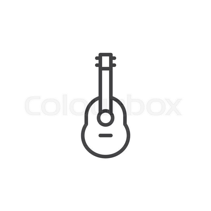 800x800 Acoustic Guitar Line Icon, Outline Stock Vector Colourbox