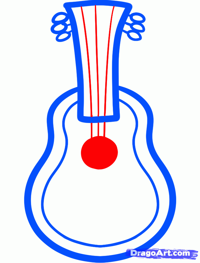 645x851 How To Draw A Guitar For Kids Step