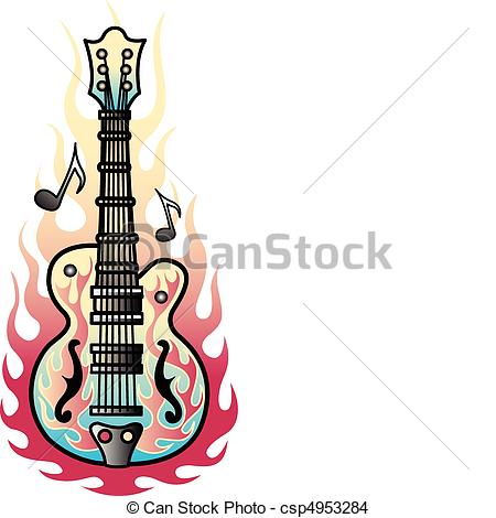 450x470 Flaming Guitar Clip Art Clip Art