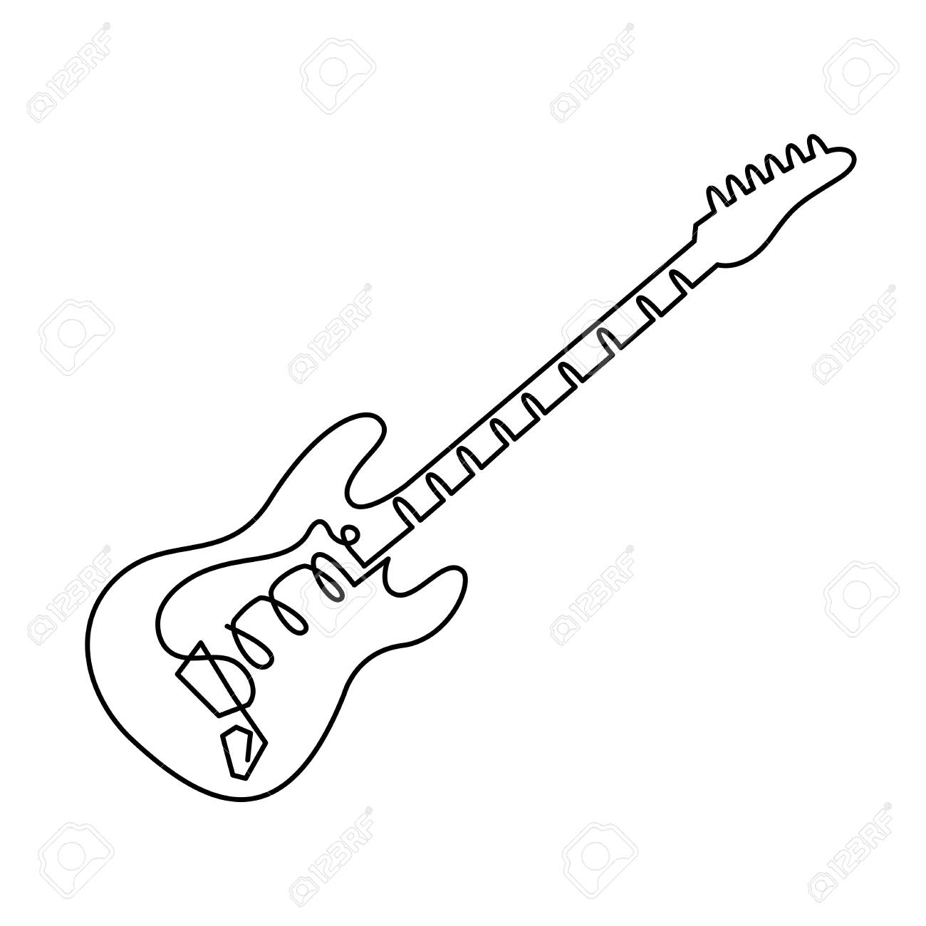 1300x1300 Huge Collection Of 'guitar Outline Drawing' Download More Than