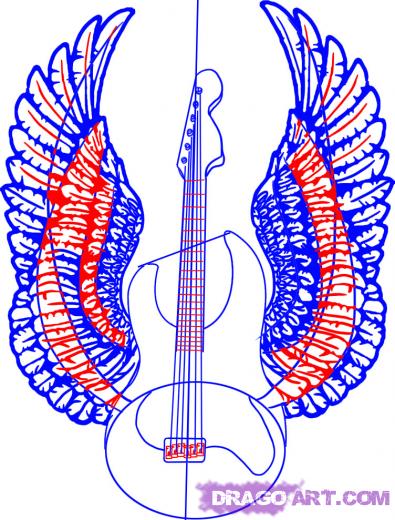395x520 Step How To Draw A Guitar With Wings