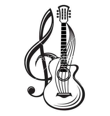 380x400 Treble Clef And Guitar Vector Image On Facepaint