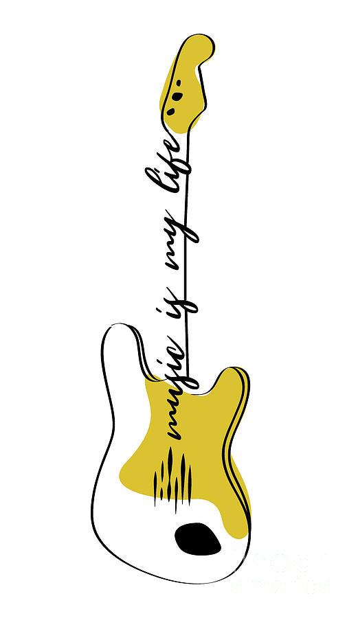 521x900 Guitar Modern Line Art Drawing