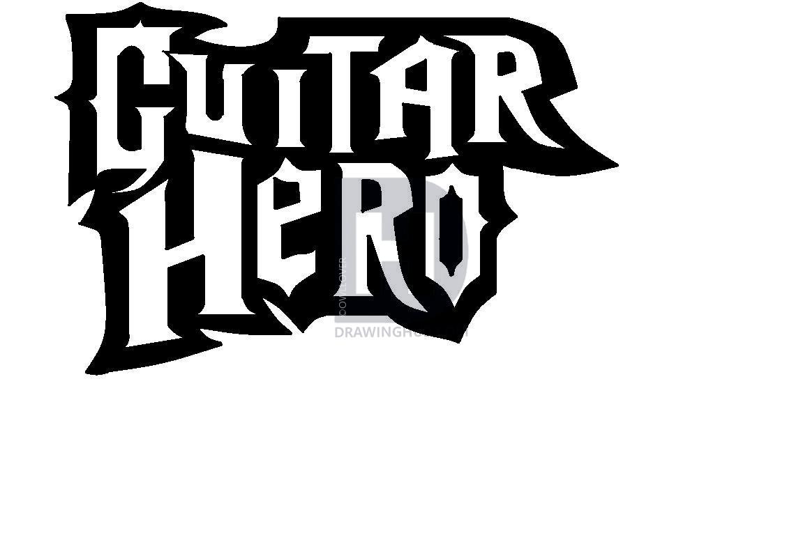 1161x765 How To Draw Guitar Hero Logo, Step