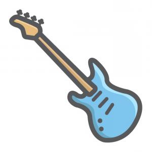 300x300 Continuous Line Drawing Electric Guitar Icon Outline Vector Web
