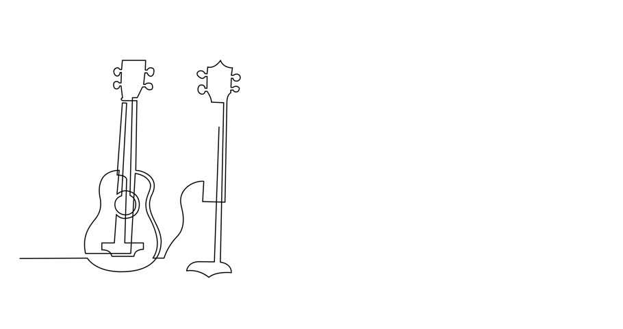 910x480 Continuous Line Drawing Of Four Stock Footage Video