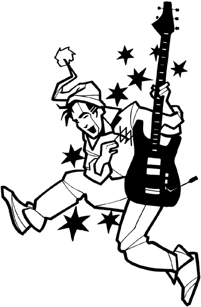 392x600 Hard Rock Clipart Bass Guitar Player