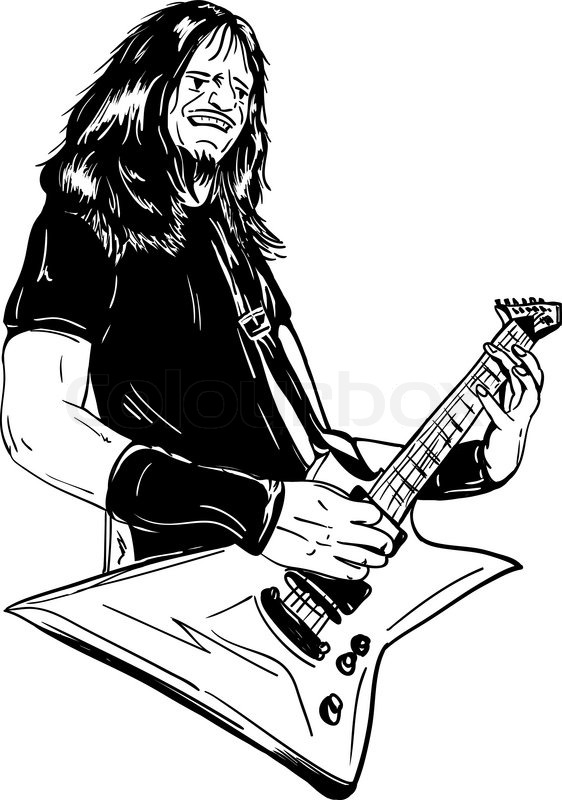 562x800 Vector Rock Guitar Player