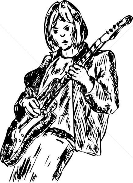 438x600 Player Guitar Vector Illustration Pavel Bortel