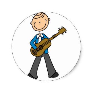 324x324 Boy Guitar Player Sticker Stick People Art Stick Figures
