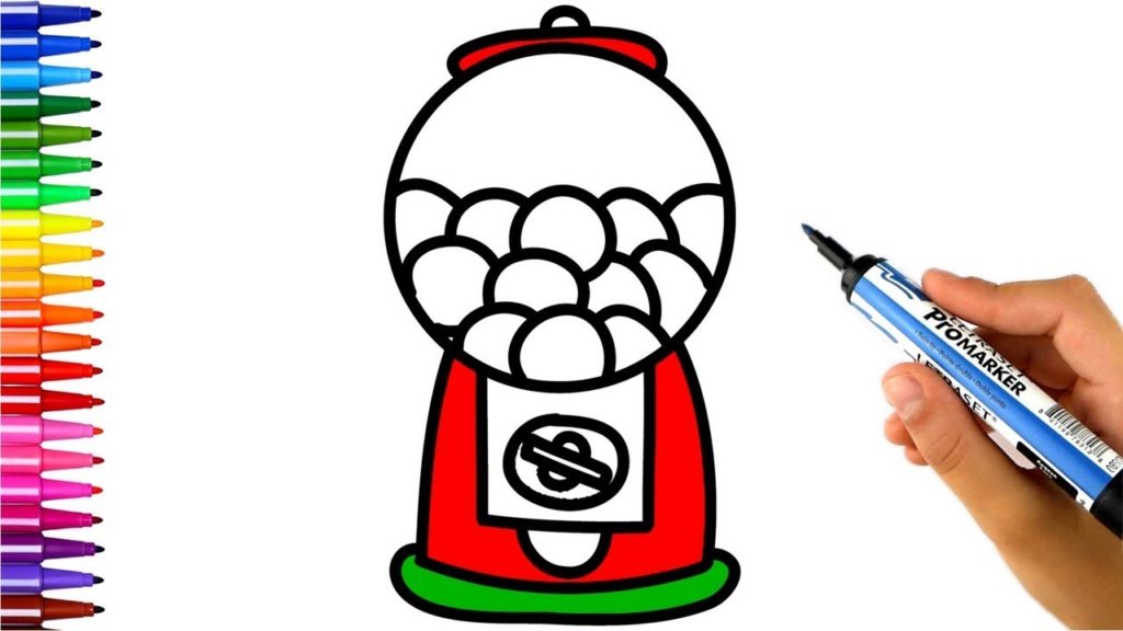 1024x576 Bubble Gum Coloring Book Drawing Gumball Machines