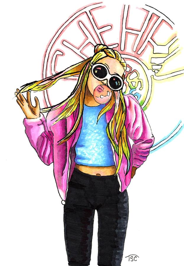 623x900 Bubble Gum Girl Drawing