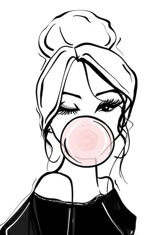 500x750 Bubble Gum Wink Art Print