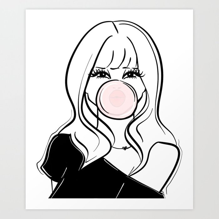 700x700 Bubble Gum Chicka Art Print