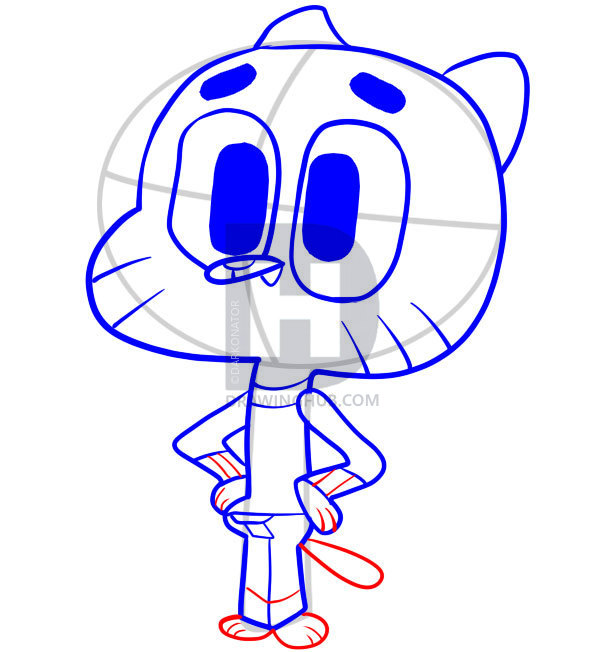 614x652 How To Draw Gumball, Step