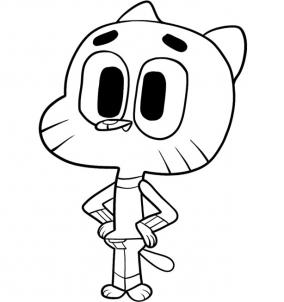 284x302 How To Draw Gumball, Step