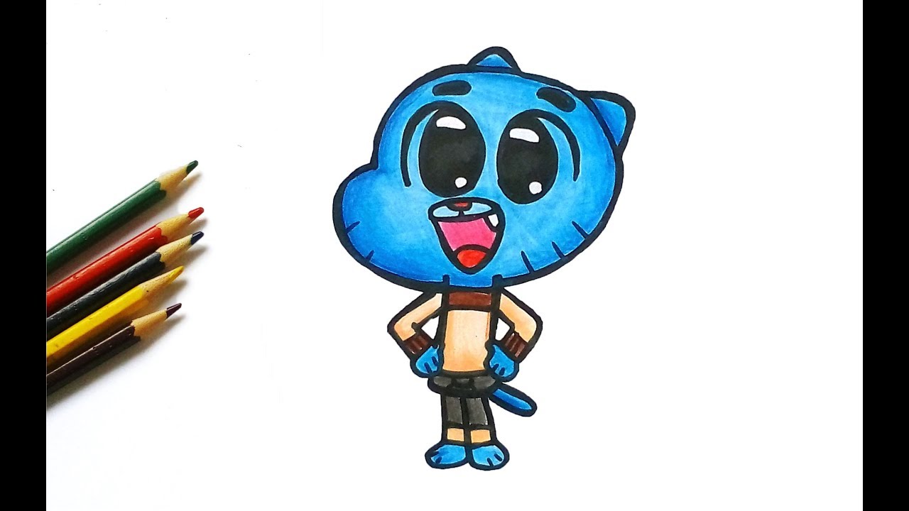 1280x720 How To Draw Gumball Watterson For Kids Easy Drawing Tutorial