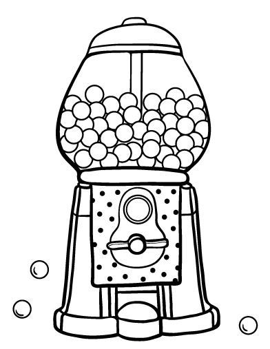 392x507 Free Gumball Machine Coloring Page