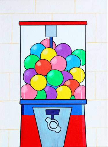 375x509 Gumball Machine Retro Sweet Dispenser Pop Art Painting
