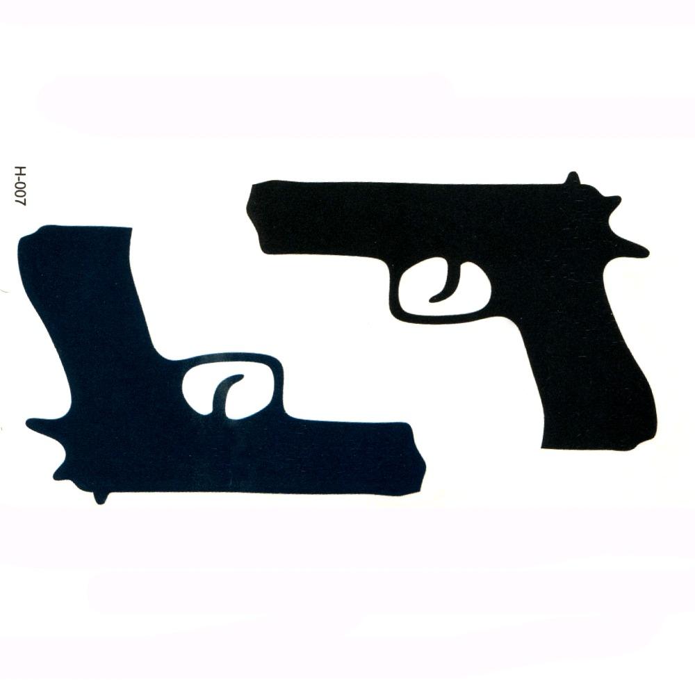 1000x1000 Black Gun Temporary Tattoos Men Waterproof Women Tatoo Arm Sticker